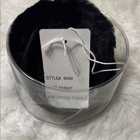 SURELL Genuine Black Rabbit Fur Earmuffs made in USA - Picture 4 of 5